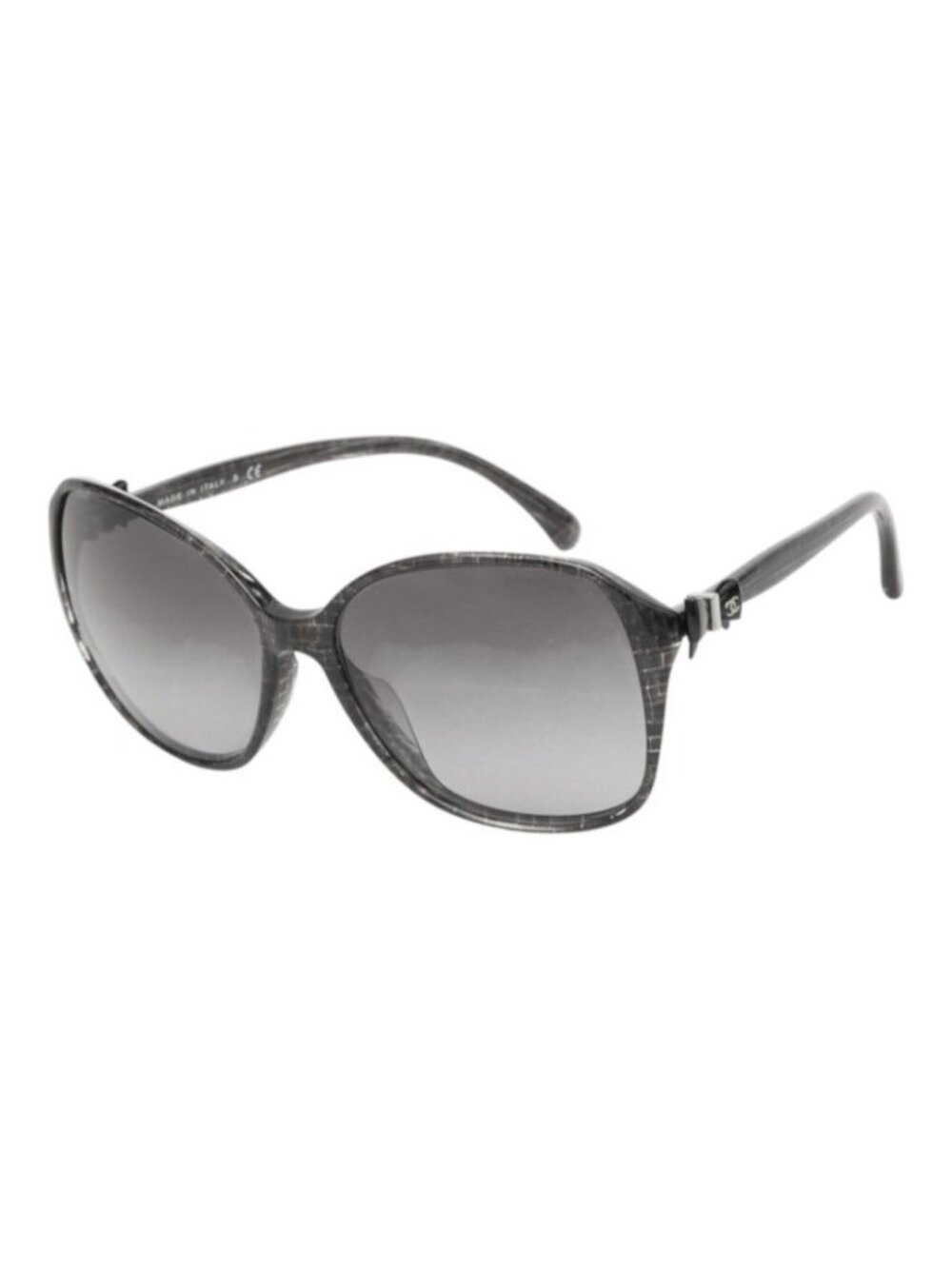 Chanel CC Logo Ribbon Sunglasses Black Acetate Eyewear